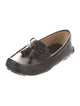 Prada Leather Tassel Accents Loafers