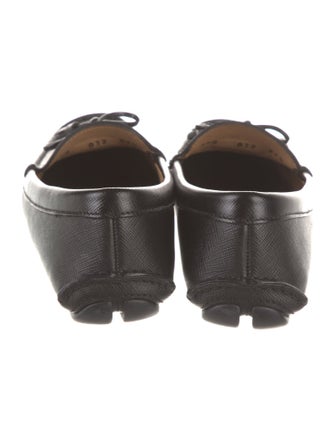 Prada Leather Tassel Accents Loafers