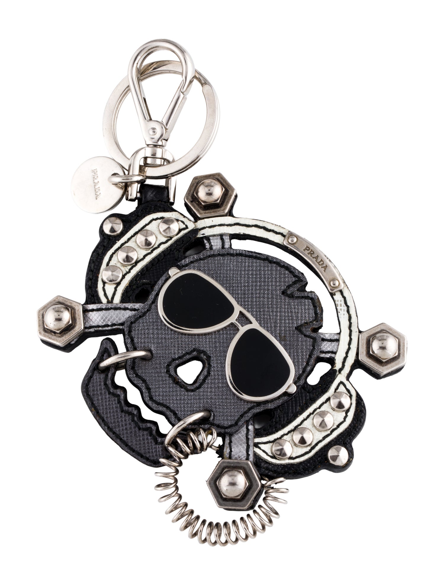 Prada Leather Skull Keychain