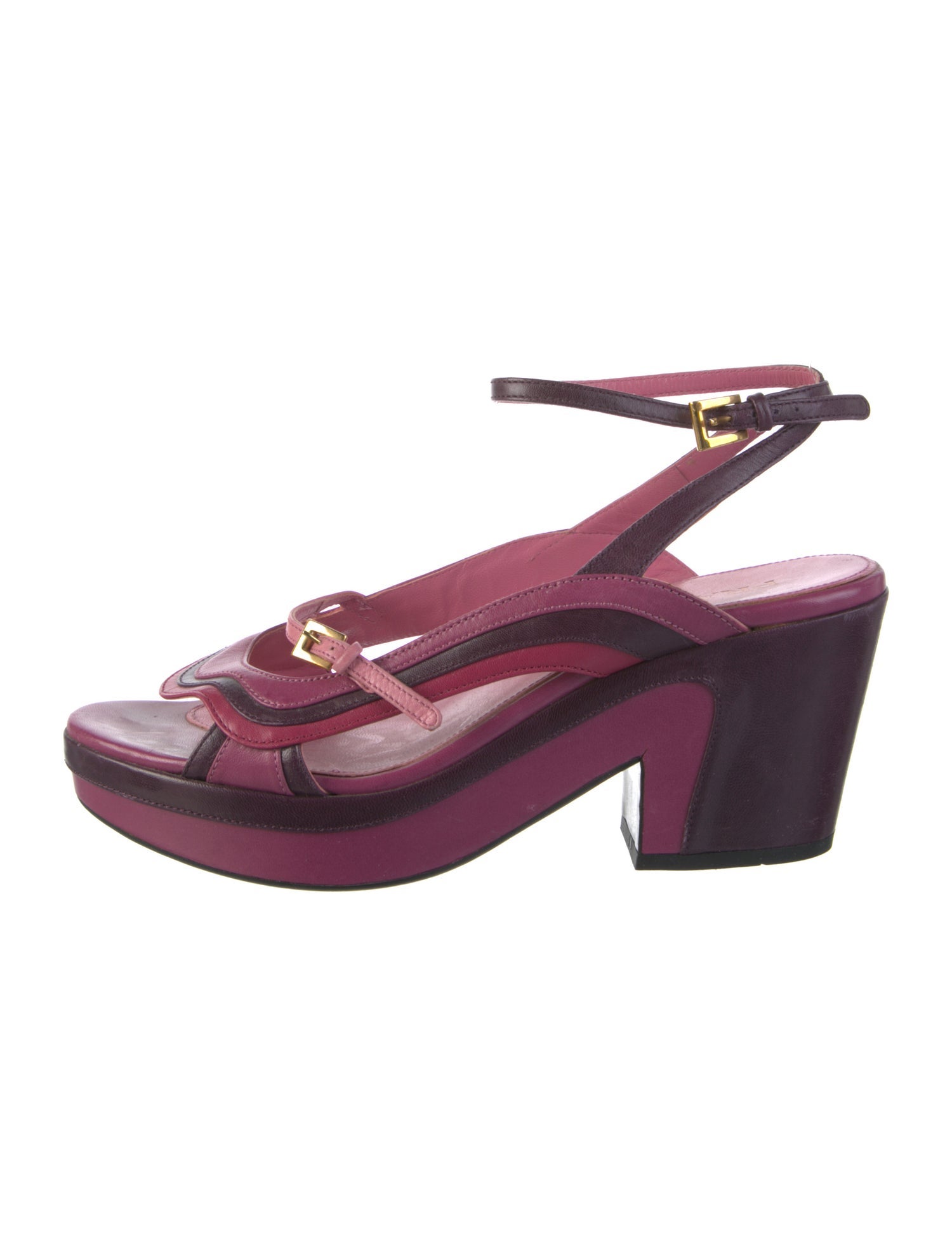 Prada Leather Cutout Accent Sandals