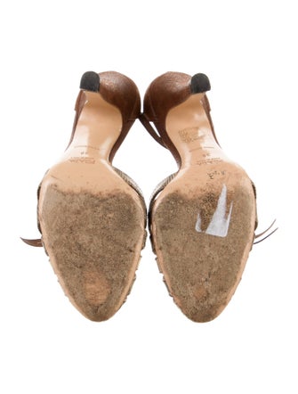 Prada Leather Animal Print T-Strap Pumps