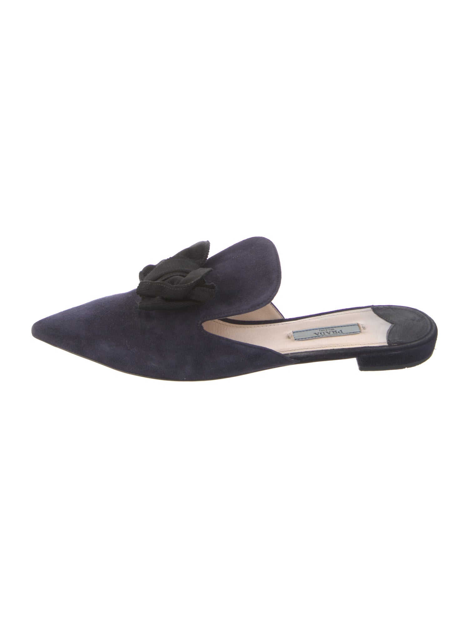 Prada Suede Bow Accents Mules