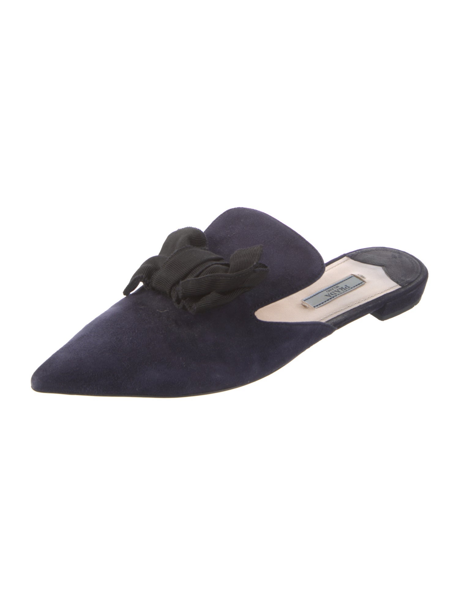 Prada Suede Bow Accents Mules