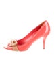 Prada Patent Leather Bow Accents Pumps