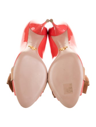 Prada Patent Leather Bow Accents Pumps