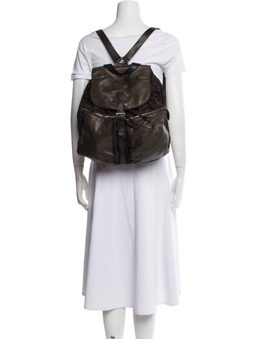 Prada Enameled Metal Triangle Backpack