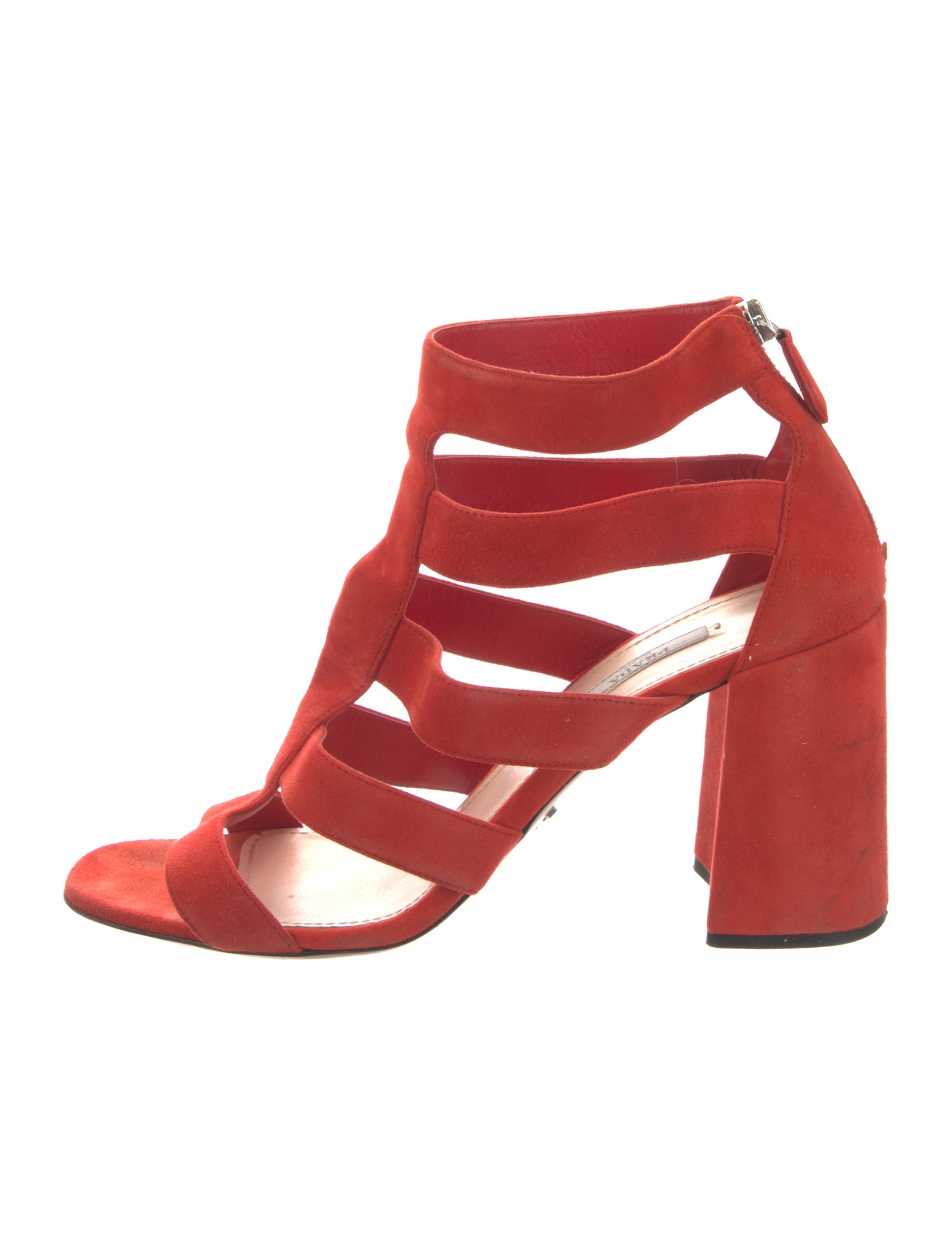 Prada Suede Cutout Accent Gladiator Sandals