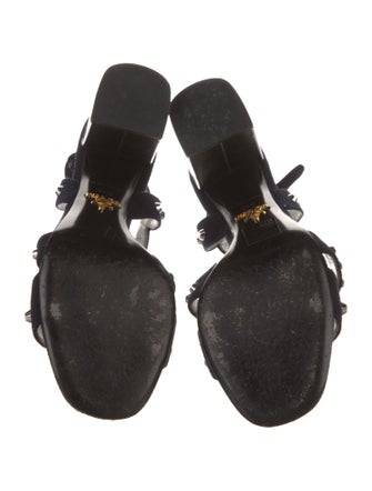 Prada Suede Studded Accents Slingback Sandals