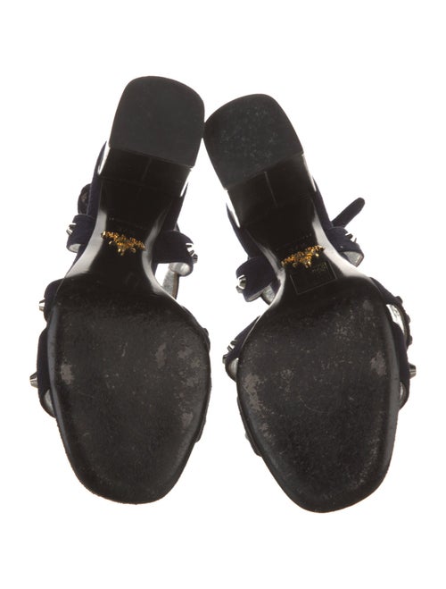 Prada Suede Studded Accents Slingback Sandals