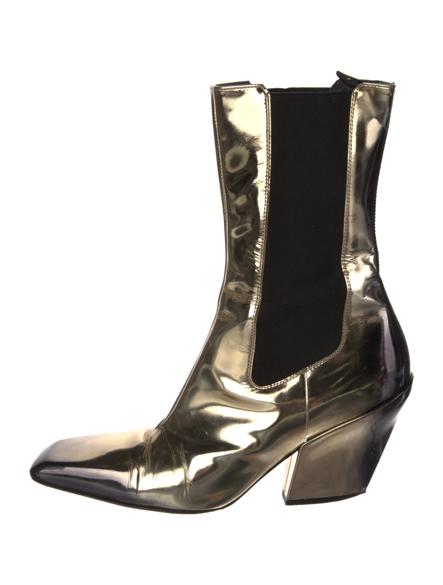 Prada Patent Leather Chelsea Boots