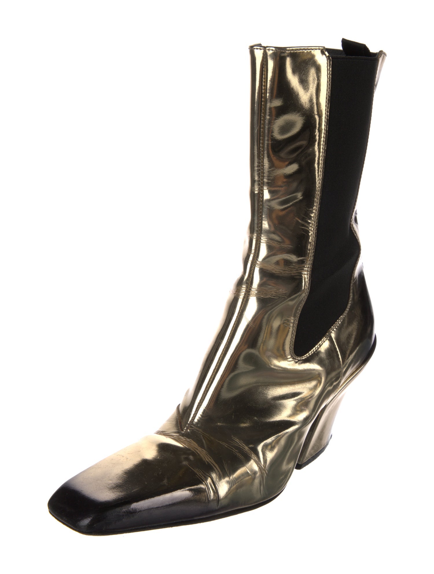 Prada Patent Leather Chelsea Boots