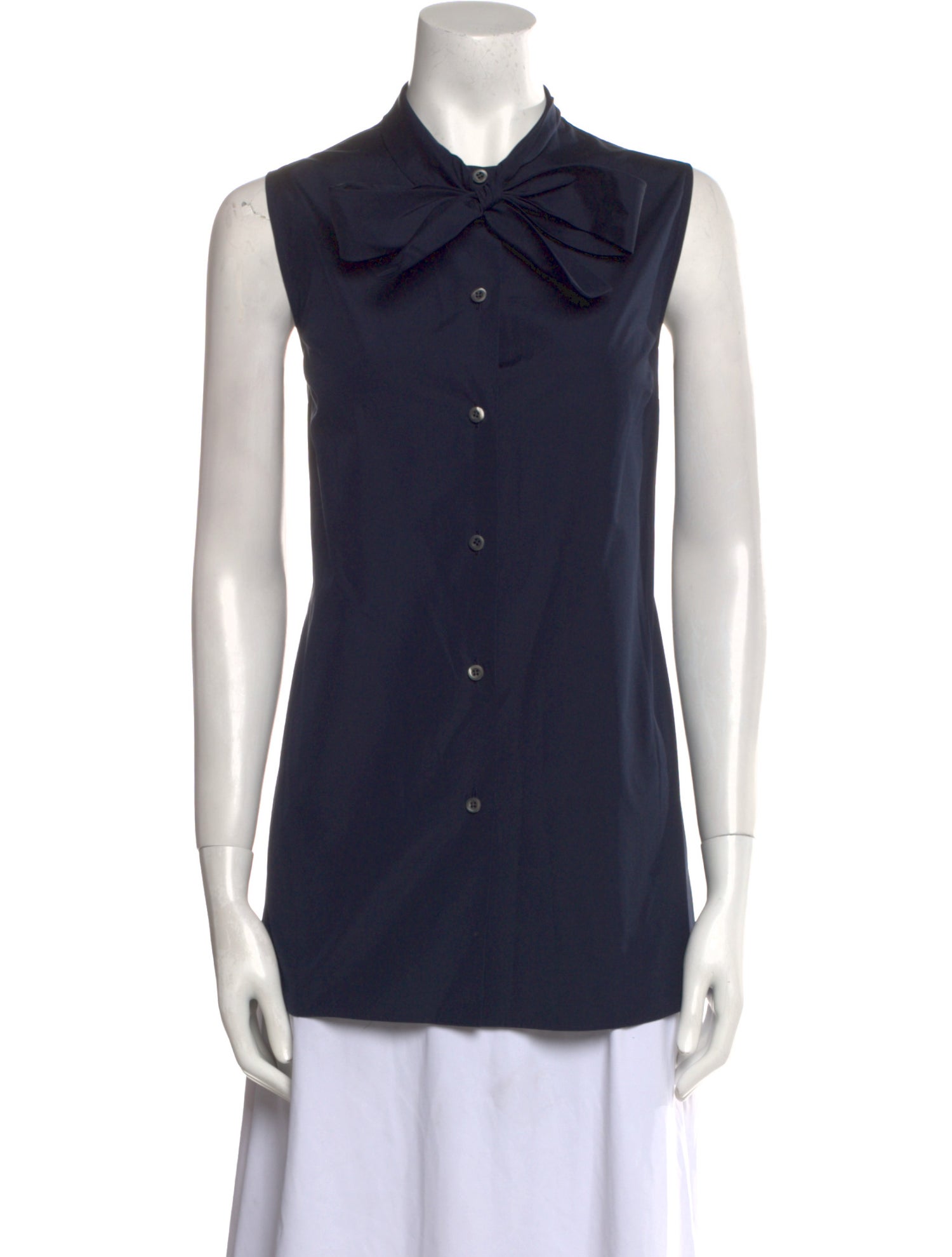 Prada 2019 Sleeveless Button-Up Top