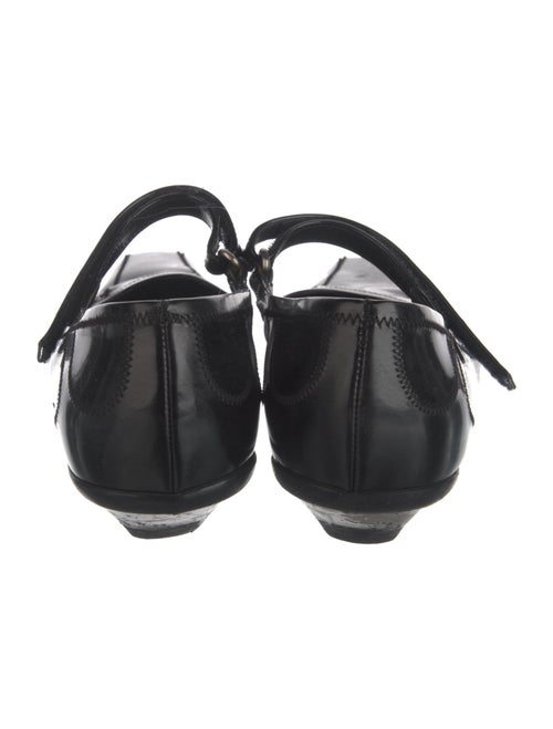 Prada Patent Leather Chain-Link Accents Mary Jane Flats