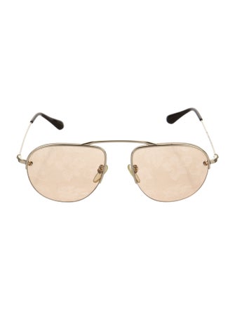 Prada Enameled Metal Triangle Aviator Sunglasses