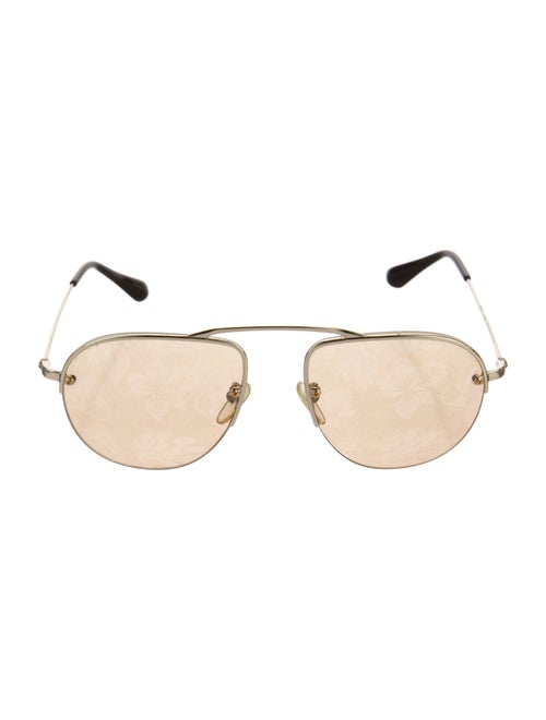Prada Enameled Metal Triangle Aviator Sunglasses