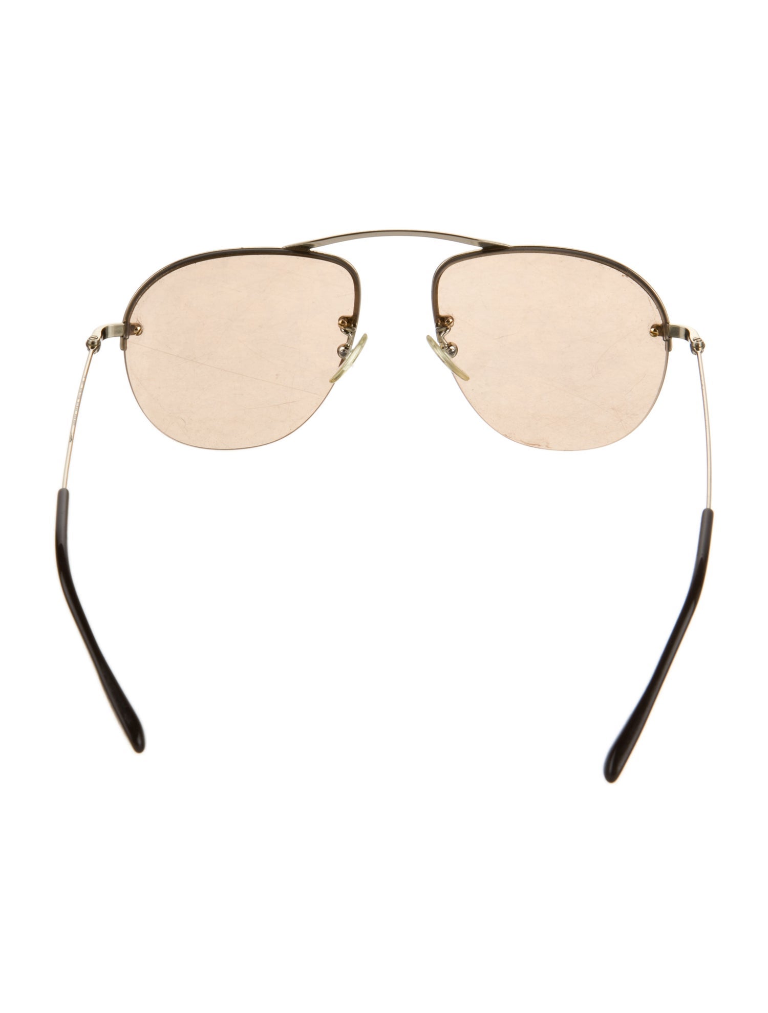 Prada Enameled Metal Triangle Aviator Sunglasses
