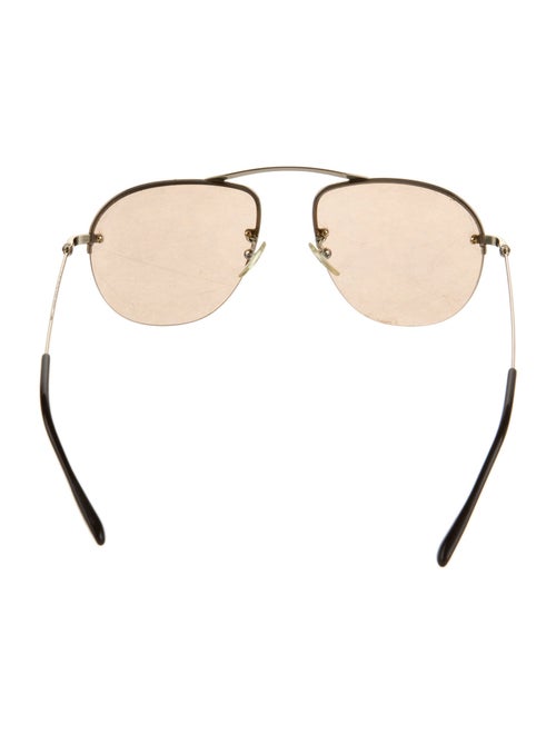 Prada Enameled Metal Triangle Aviator Sunglasses