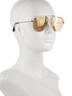 Prada Enameled Metal Triangle Aviator Sunglasses