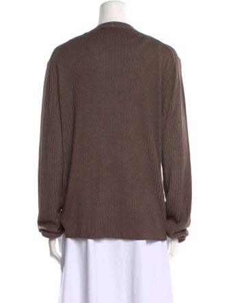 Prada V-Neck Three-Quarter Sleeve Cardigan