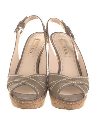 Prada Leather Slingback Sandals