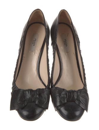 Prada Leather Bow Accents Pumps