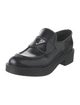 Prada Enameled Metal Triangle Leather Oxfords