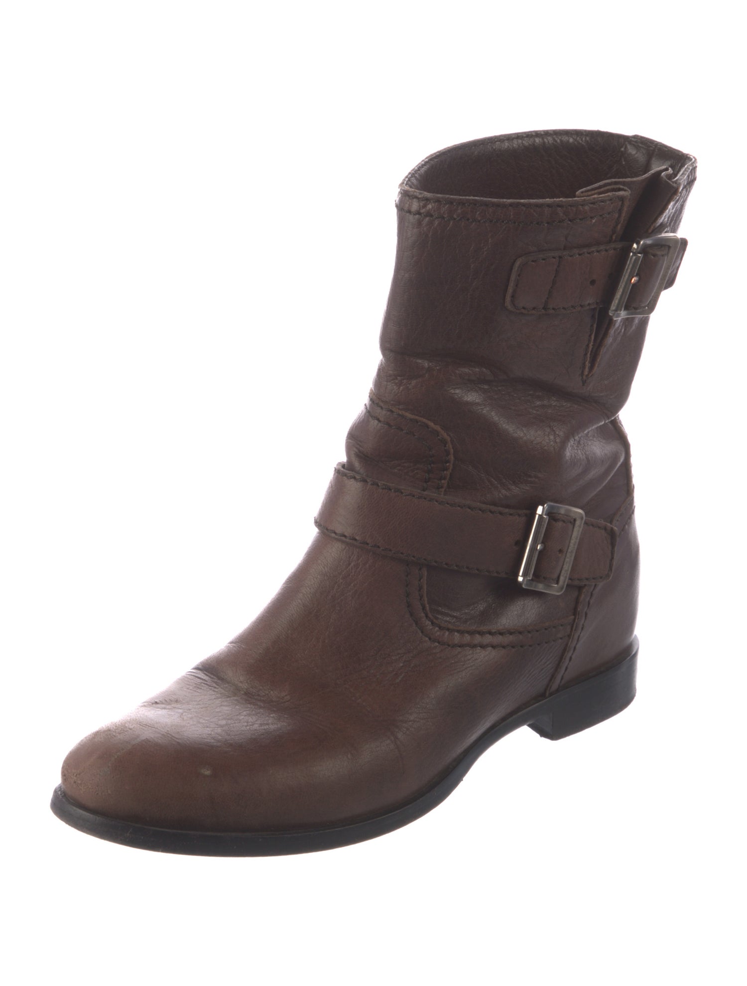 Prada Leather Moto Boots