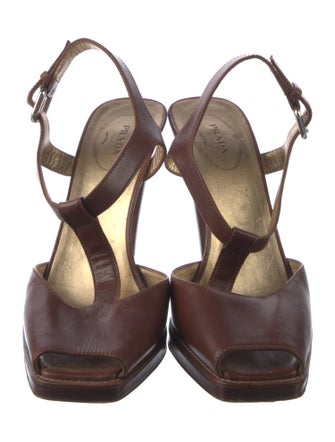 Prada Leather T-Strap Pumps