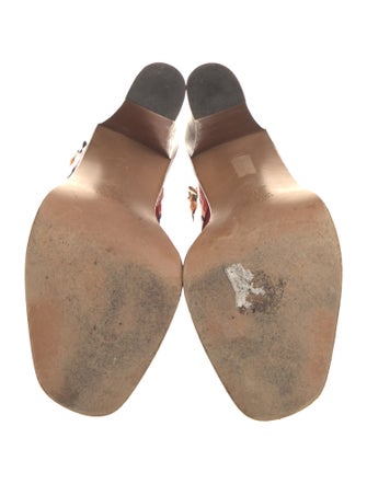 Prada Patent Leather Colorblock Pattern Slingback Sandals