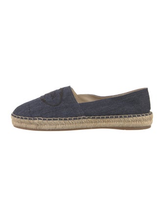 Prada Denim Embroidered Accent Espadrilles