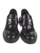 Prada Enameled Metal Triangle Leather Oxfords