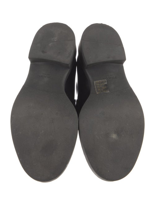 Prada Enameled Metal Triangle Leather Oxfords