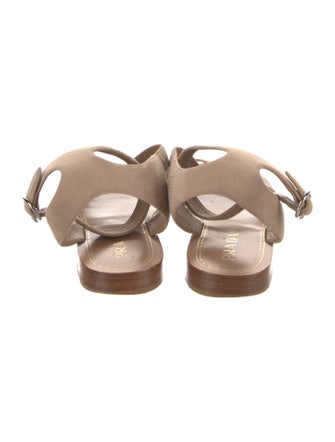 Prada Suede Leather Trim Embellishment Gladiator Sandals