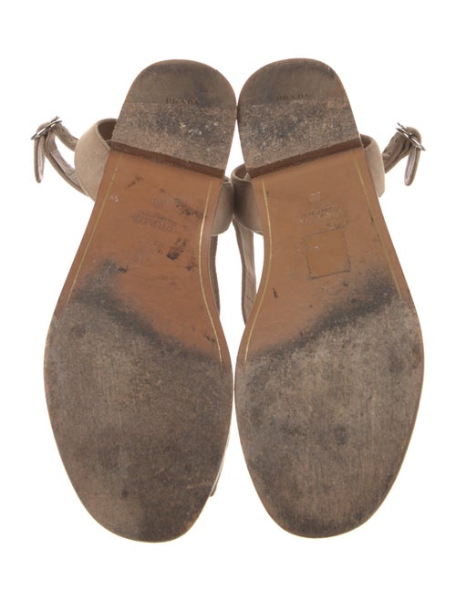 Prada Suede Leather Trim Embellishment Gladiator Sandals