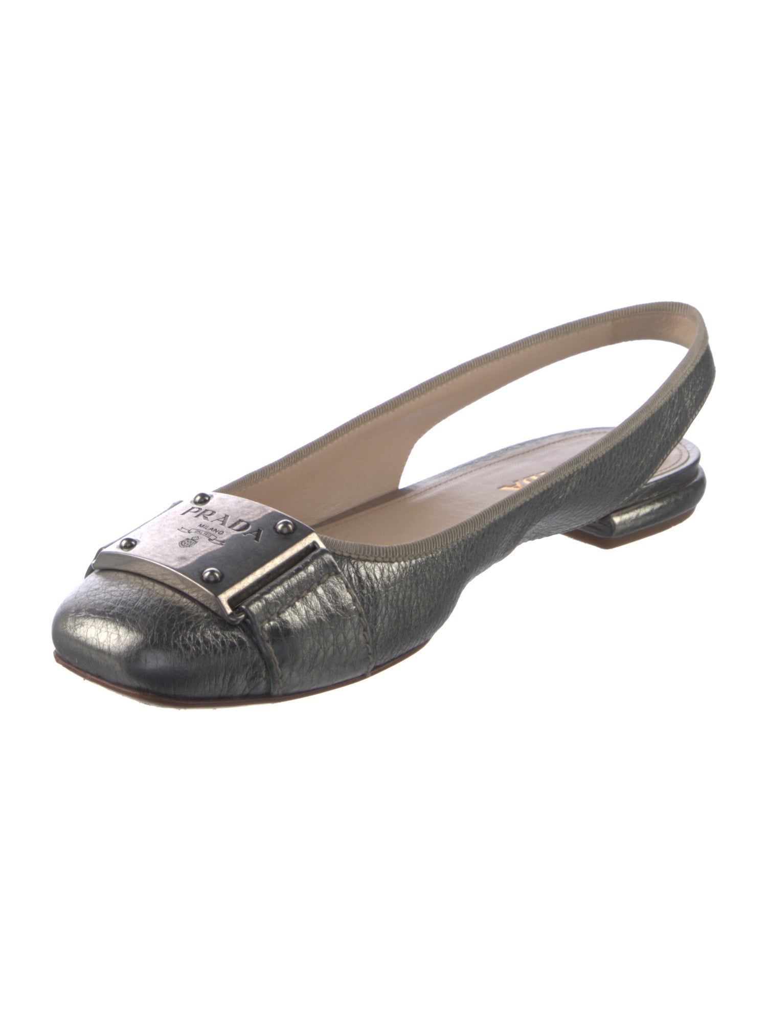 Prada Leather Slingback Flats