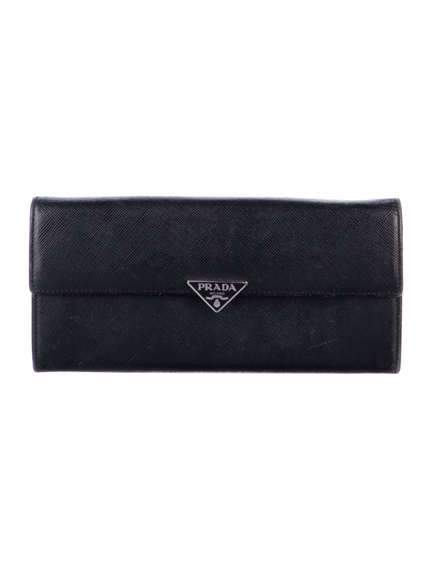 Prada Saffiano Leather Continental Wallet - Black Wallets