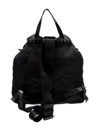 Prada Enameled Metal Triangle Backpack