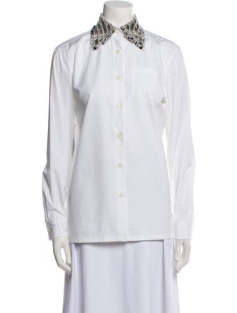 Prada 2022 Holiday Button-Up Top