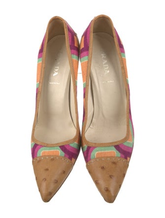Prada Canvas Printed Pumps