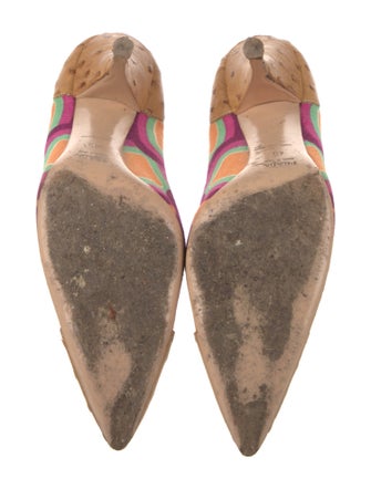 Prada Canvas Printed Pumps