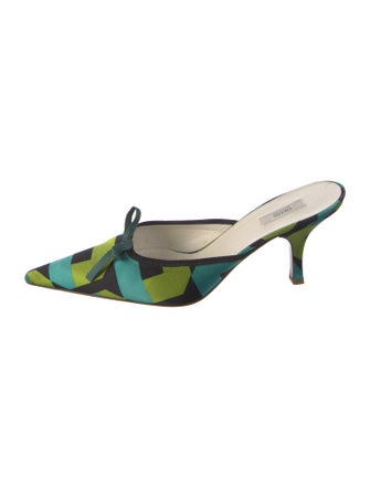 Prada Satin Printed Mules