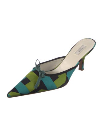 Prada Satin Printed Mules