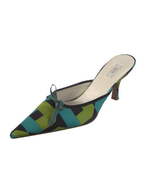 Prada Satin Printed Mules