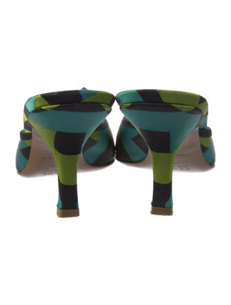 Prada Satin Printed Mules