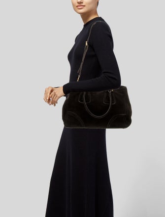 Prada Scamosciato Suede Shoulder Bag