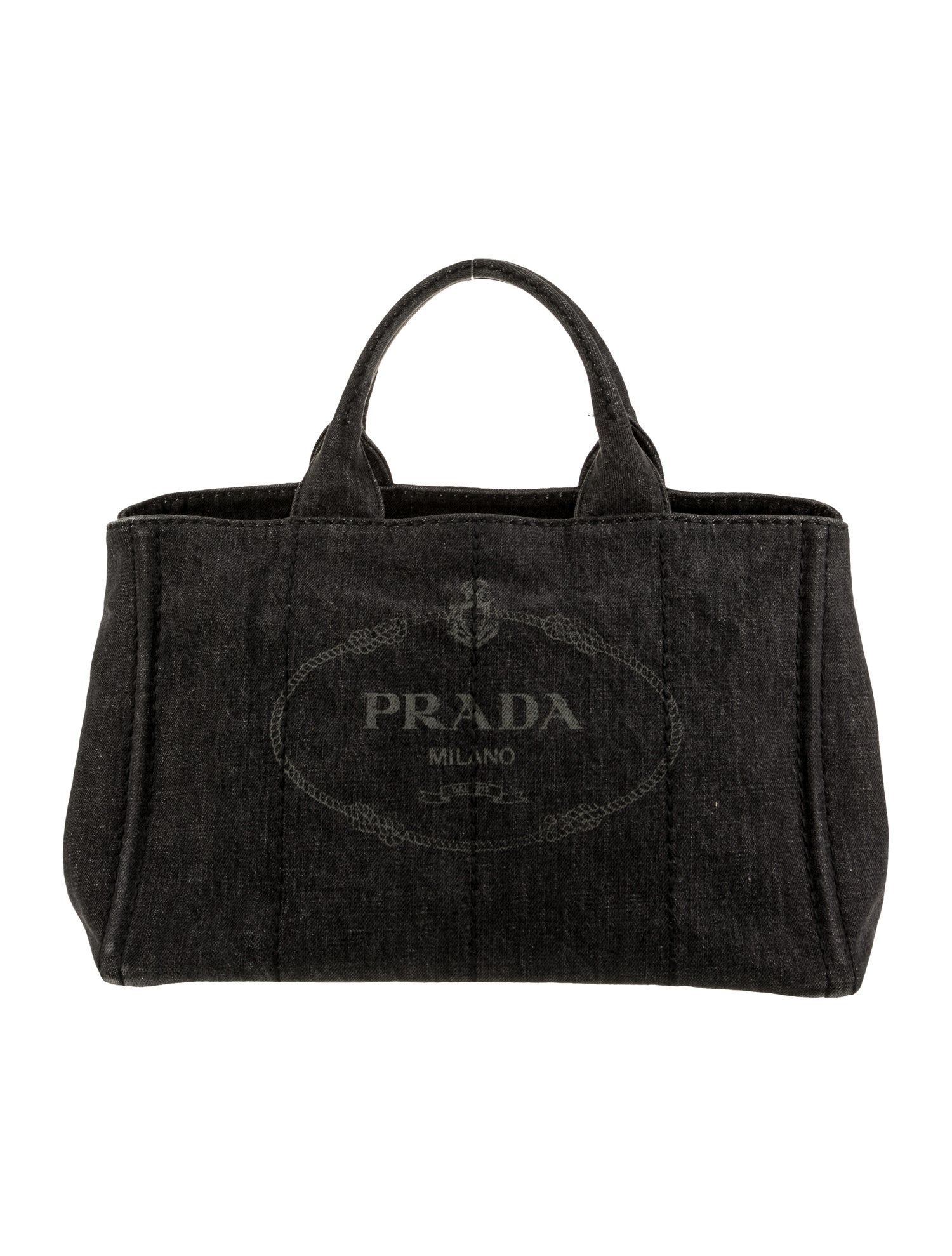 Prada Enameled Metal Triangle Weekender Bag Medium