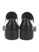 Prada Enameled Metal Triangle Leather Loafers