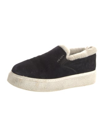 Prada Suede Fur Trim Sneakers