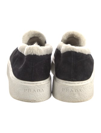 Prada Suede Fur Trim Sneakers