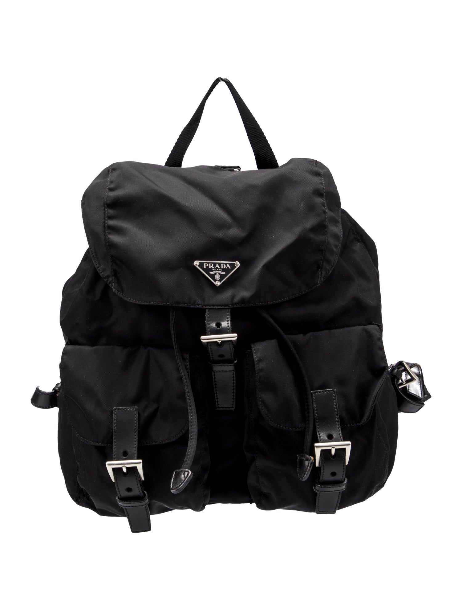 バッグ PRADA LEATHER TESSUTO NYLON BACKPACK Prada Tessuto Nylon Backpack - Black Backpacks, Handbags